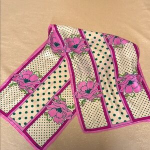 Echo vintage Floral Pink and Green Scarf